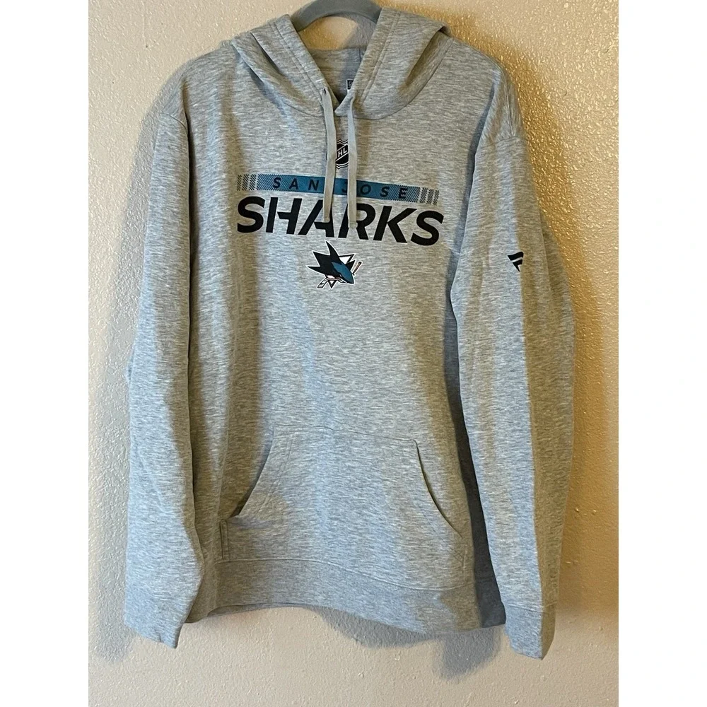 Men's 2XL NWOT San Jose‎ Sharks Fanatics Authentic Pro Pullover Hoodie Gray